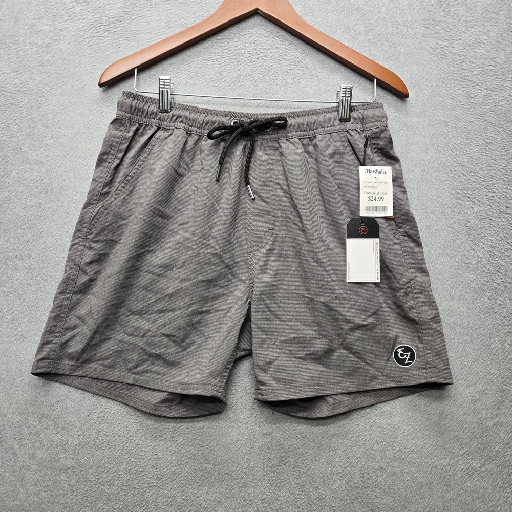 Ezekiel Men Shorts 30 Gray Embroidered Sweat ER231157T Button Logo 5" NWT